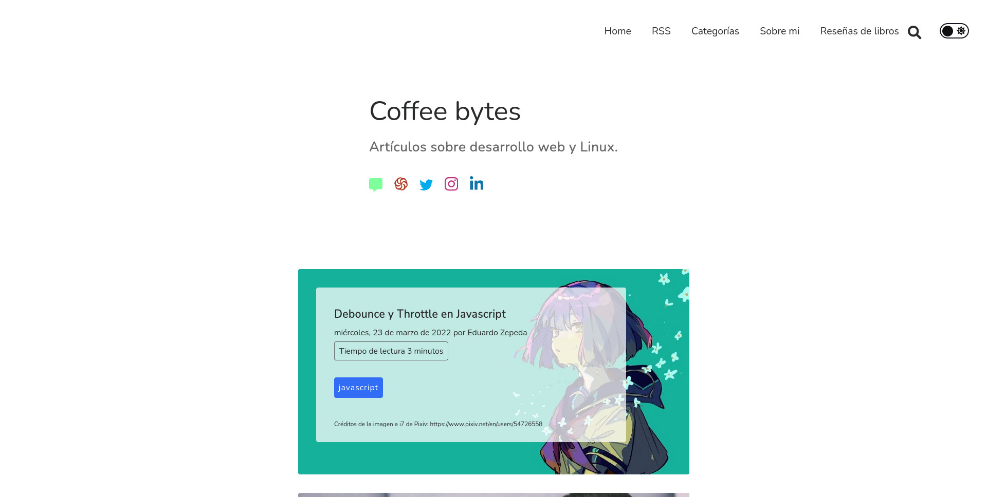 Screenshot of Coffee bytes website
