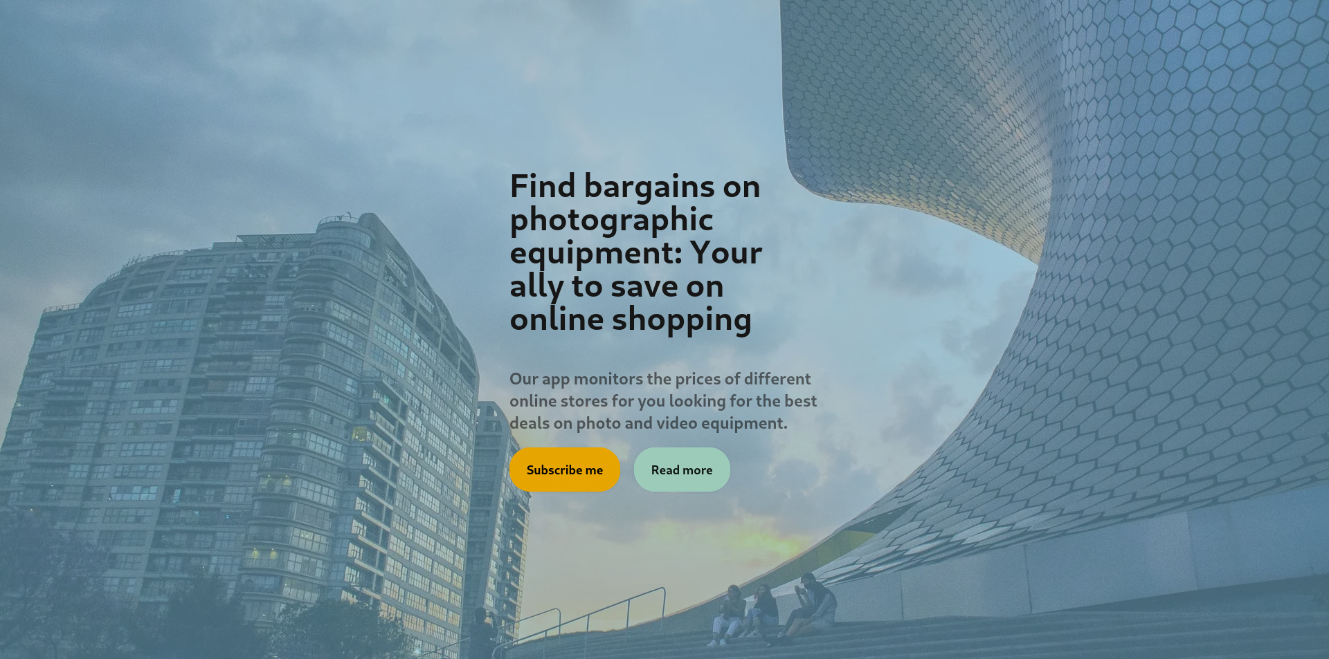 Screenshot of Fotosan price tracker website