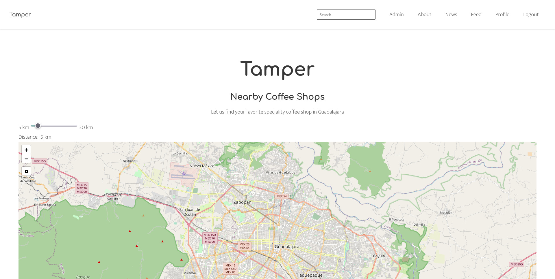 Screenshot of Tamper website